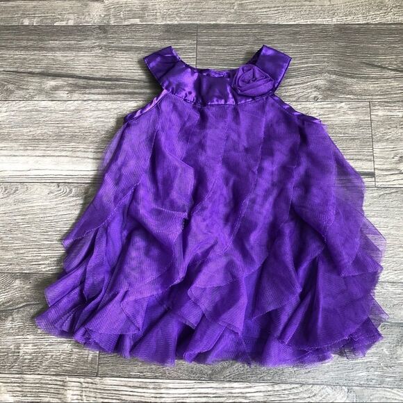 2/$20 Purple Mesh Ruffle Formal Dress, 12M - Picture 2 of 5